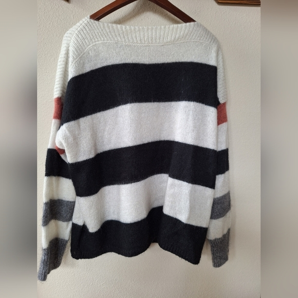 All Saints Suwa Jumper/Sweater Mohair Blend Oversized Striped Womens size M - Picture 6 of 7